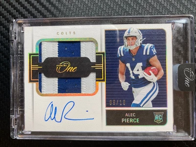 2022 Panini One Alec Pierce Rookie Patch Auto Holo Gold /10 Encased #45 - Image 1 of 2