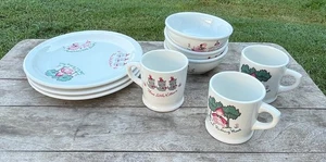 Platos de rimas infantiles Walker China Bedford OH vintage (década de 1940) 9 piezas - Imagen 1 de 9