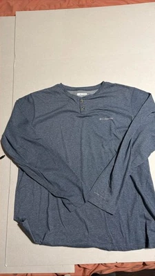 Columbia Omni-Wick Henley XL Azul Manga Larga Rendimiento Foto 1 de 4