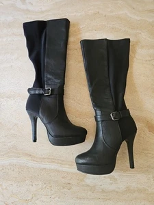 Charlotte Russe Tasha Größe 7 Kniehohe Stiefel mit Stilettos - Bild 1 von 13