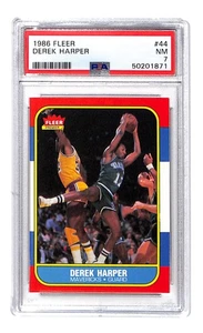 1986 Fleer #44 Derek Harper PSA 7 NM RC Rookie - Bild 1 von 2