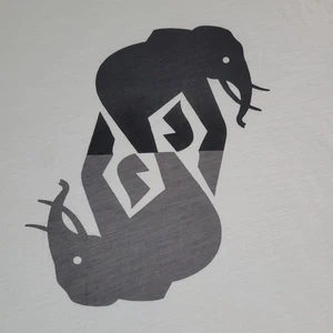 Banana Republic Shirt Mens 2XL White Graphic Tee Elephant Print Casual Cotton - Picture 1 of 10