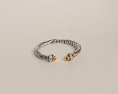Pulsera David Yurman Cable Flex® - Plata de Ley con Citrino y Diamantes Foto 1 de 2
