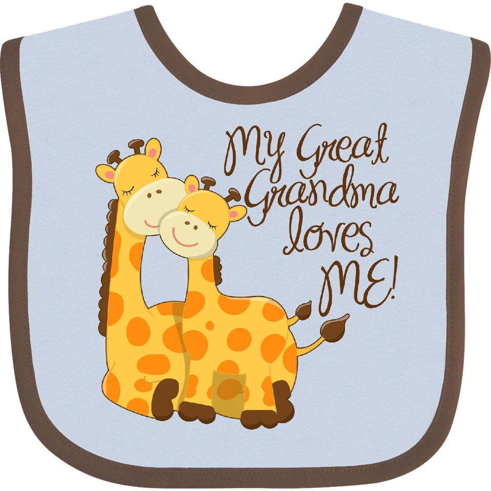 Inktastic ¡Mi gran abuela me ama! Babero bebé jirafa amado por arte animal Foto 1 de 1