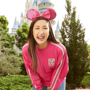 Disney Parks Spirit Jersey Imagination pink glitter cotton disneyworld Womens XS - Picture 1 of 7