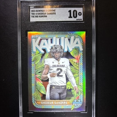 2023 Bowman U Chrome, Shedeur Sanders, TBK-4, The Big Kahuna, SGC 10 - Image 1 of 3