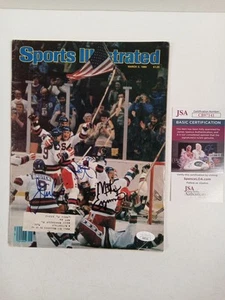 Jim Craig, Eruzione, Dave Silk Signed Magazine Cover JSA -# - Picture 1 of 6
