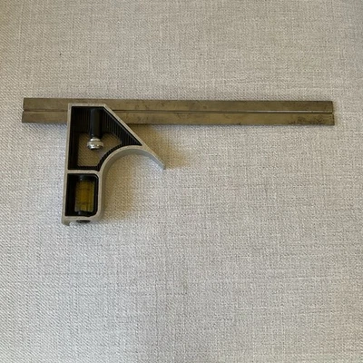 Vintage Empire Combination Square – 12” Steel Ruler with Cast Head & Brass Level - Image 1 of 4