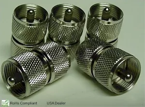 5 HOCHWERTIGE DOPPELSTECKER UHF LAUFSTECKER DOPPEL PL-259 PASST SO-239 BUCHSE - Bild 1 von 1