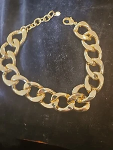 Collana maglia cubana LINK RJ Graziano firmata 18" tono oro grosso/vintage/nuova (757) - Foto 1 di 4