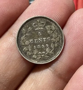 1899 Canada 5 Cents Silver Coin Better Grade High Value - Picture 1 of 5