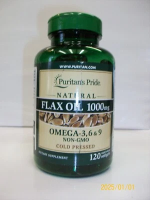 Flaxseed Oil  Natural/Organic   1,000 mg   Omega-3, 6 & 9   120 Softgels - Image 1 of 3