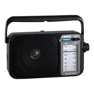 Lenoxx AM/FM Mantle Radio (Black) Battery Operated, w/ Bandwidth 540-1600 - Picture 1 of 2