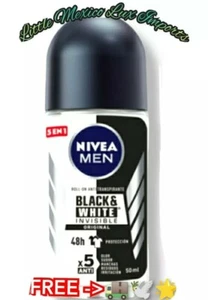 Desodorante Nivea Men Black&White 48h Anti-Perspirant Deodorant Power Roll-On - Picture 1 of 3