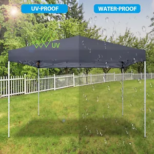 10x10 Pop Up Canopy Tent Instant Outdoor Canopy Easy Set Up Folding Shelter Grey - Picture 1 of 24