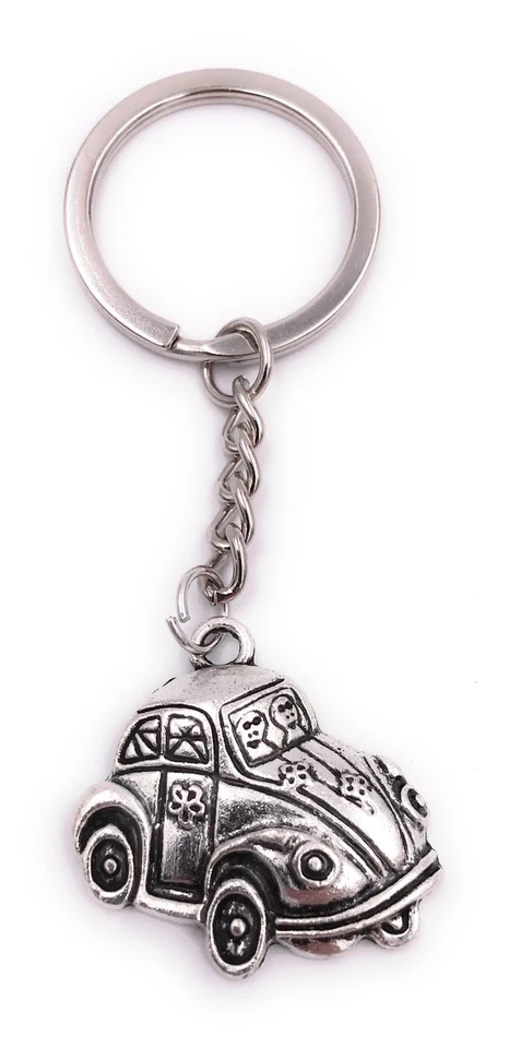 Car Beetle Key Ring Silver Made of Metal - Image 1 of 1