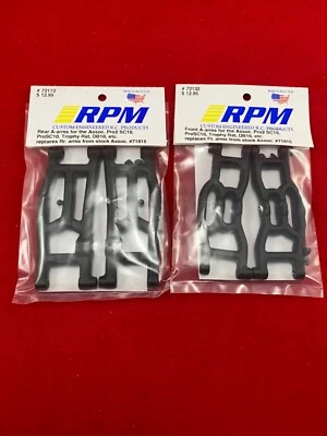 RPM ASSOCIATED TROPHY RAT PRO2 SC10 BLACK Front Rear SUSPENSION ARMS 72132 72172 - Image 1 of 4