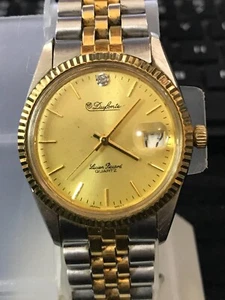 DUFONTE LUCIEN PICCARD 36mm 2 Tone PRESIDENT QUARTZ MEN'S WATCH, Run (Lot2457) - Picture 1 of 11