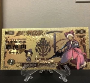 Billete de banco Shalltear Bloodfallen Overlord enchapado en oro 24 K de colección - Imagen 1 de 3