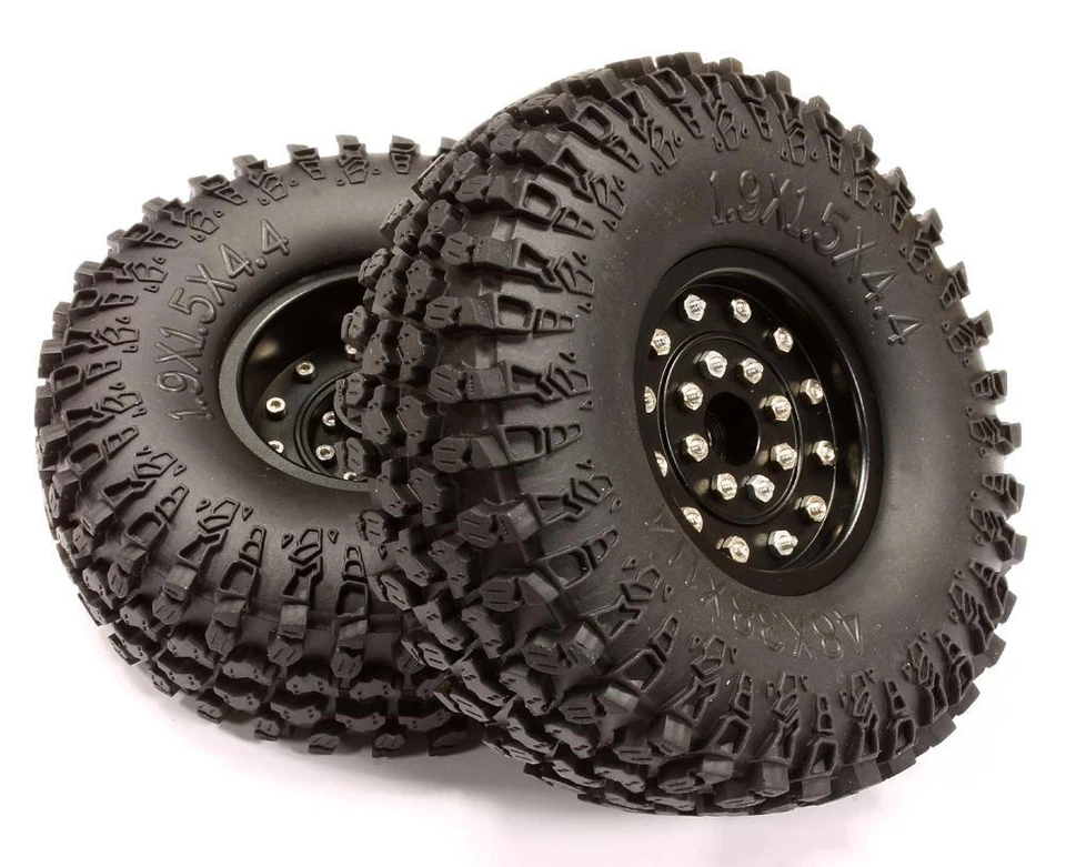 Billet Machined 0 Spoke Type XN 1.9 Wheel & Tire(2) for Scale Crawler O.D.=114mm - Image 1 of 1