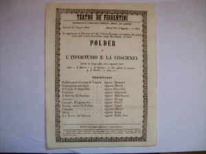 Cartel Teatro De Fiorentini Polder 1845 (a6-15) - Imagen 1 de 1