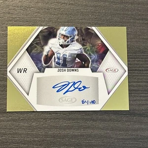 2023 Sage High Series Football Josh Downs GOLD Auto /100 Indianapolis Colts RC - Picture 1 of 2