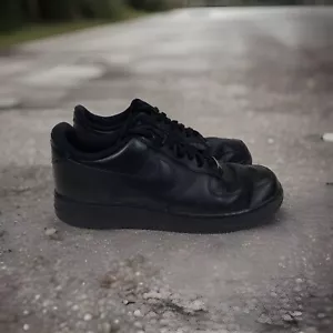 Nike Air Force 1 '07 Sneakers Mens Size 11.5 Triple Black Low Leather 315122-001 - Picture 1 of 12