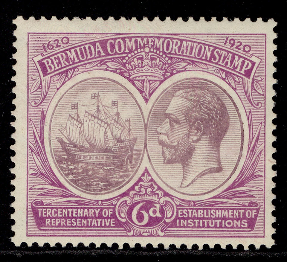 BERMUDA GV SG67, 6d dull & bright purple, LH MINT. Cat £32. - Image 1 of 1