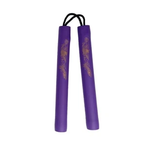 Foam Nunchaku 12 Inches Purple With Cord Rubber Nunchuck Nunchuku Training - Picture 1 of 1