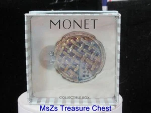 MONET "PIE W SLICE MISSING" Collectible Enamel Keepsake Trinket Box ** NIB ** - Picture 1 of 5
