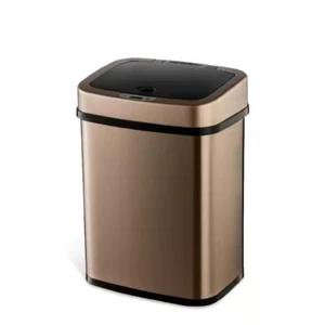 Touchless Motion Sensor Trash Can Gold Stainless Steel, 3 Gallon Kitchen Garbage - Picture 1 of 12