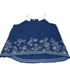 Blu Pepper Vintage Blue Embroidered Tank Top - Size Medium - Picture 1 of 8