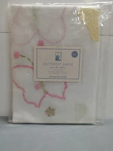 Pottery Barn Kids Embroidered Butterfly Sheer Pole Pocket Curtain 84” X 44” New - Picture 1 of 5
