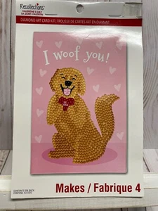 Juego de tarjetas Diamond Art Dog Heart I Woof You Día de San Valentín Mascota Hace 4 NUEVO - Imagen 1 de 3