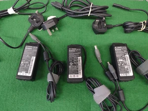 JOB LOT 3 X Lenovo 65W adapter charger X220 X230 T420 & mains cables inc - Picture 1 of 1