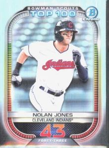 Bowman 2021 #BTP-43 Nolan Jones Bowman Scouts Top 100 Cleveland Indians - Imagen 1 de 2