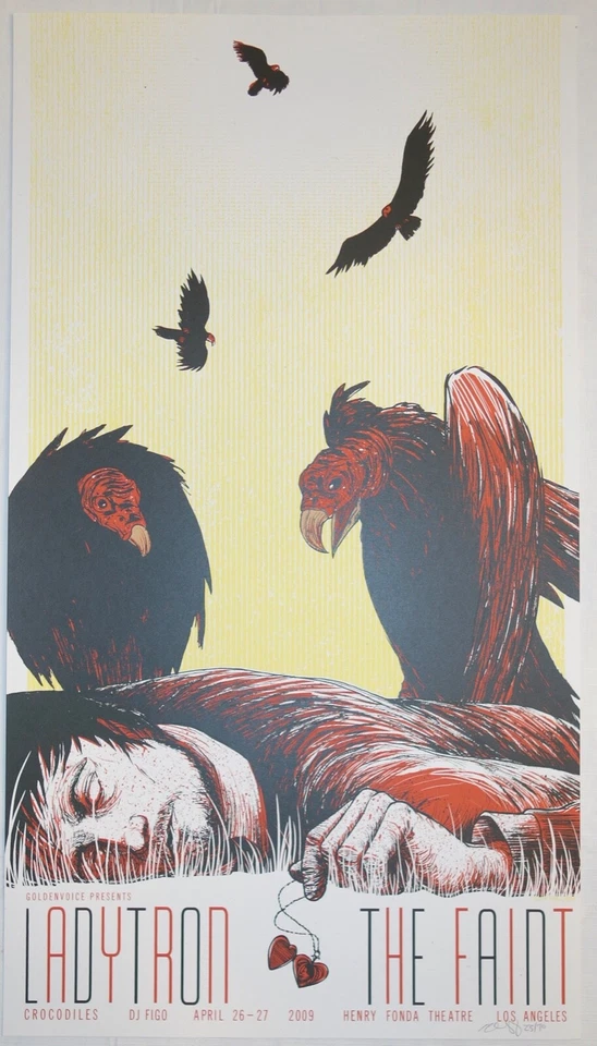 2009 Ladytron & Faint - Los Angeles Silkscreen Concert Poster s/n by Kevin Tong - Image 1 of 1