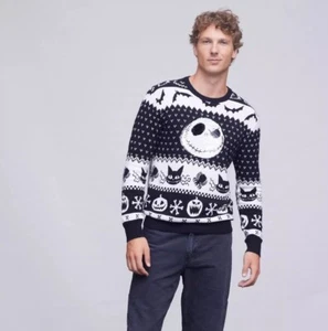 Disney The Nightmare Before Christmas Jack Skellington Sequin Flip Sweater - Picture 1 of 5