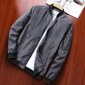 Men Full-Zip Coats Jacket Lightweight Windbreaker Casual Spring Fall Thin Coat⭐ - Picture 1 of 18