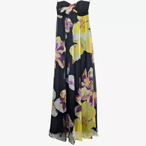 MONSOON: Maxi abito nero floreale: UK8 : ERA: £129!! - Foto 1 di 3