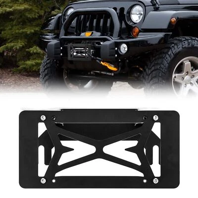 for Jeep TJ YJ JK JL JT ,10" Hawse & Roller Fairlead Flip-Up License Plate Mount - Image 1 of 4