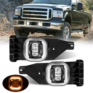 Fit 2005 2006 2007 for Ford F-250 F-350 Super Duty Truck 2PC LED Halo Fog Lights - Picture 1 of 12