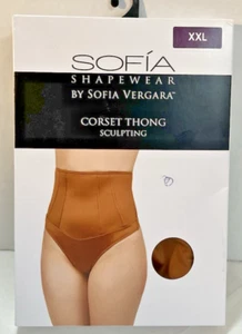 Sofia Intimates by Sofia Vergara Women's High Waist Power Mesh Shaping Thong XXL - Picture 1 of 10