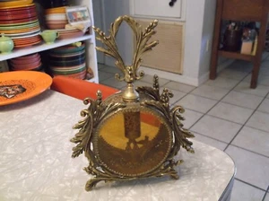 Vintage 1940's Filigree Perfume Bottle with Beveled Glass and Dauber - Picture 1 of 15