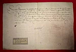 FF34-VÉLIN-SIGNÉ-RAYMOND DE MATERET-[R.PHELYPEAUX]-[Henri IV]-1603 - Imagen 1 de 2