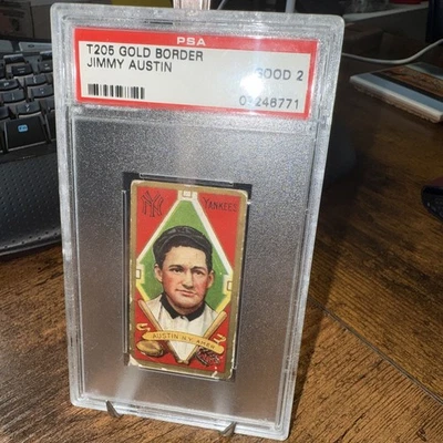 1911 T205 Gold Border Jimmy Austin PSA 2 Yankees  - Image 1 of 4