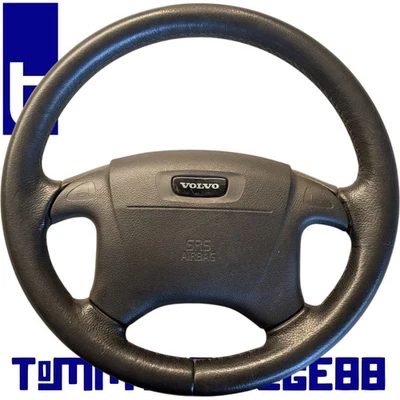 4-Speichen Leder-Lenkrad grau Volvo S70 V70-I bis 2000 Airbag Lederlenkrad - Bild 1 von 4