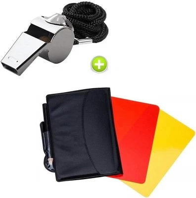 Giveet Metal Whistle with Sports Referee Card Set, Red Yellow Card and Stainles - Image 1 of 4