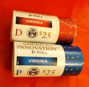 2021 P & D  VA American Innovation $1 dollar Coin MINT Rolls (Virginia) $50 FV - Picture 1 of 4