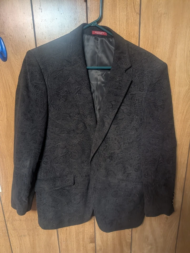 Chaqueta Abrigo Deportivo Adolfo Blazer Hombre Talla 38S Lino Negro Foto 1 de 4